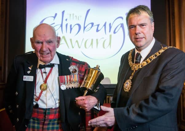 Tom Gilzen and the Lord Provost at the Edinburgh Award ceremony. Picture: Ian Georgeson