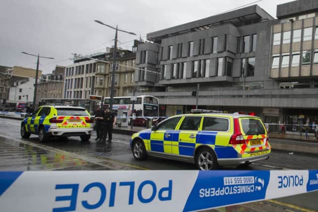 The incident on The Mound saw the area cordoned off. Picture: Scott Taylor