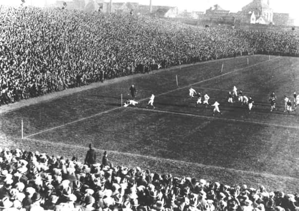 Johnnie Wallace scores a try for Scotland in the first international played at Murrayfield on March 21, 1925. 

Picture: Scottish Rugby