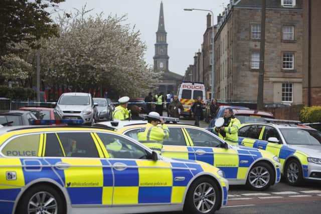 Police sealed off the area around Persevere Court, Leith, in the search for Faris al-Khoris bomb materials. Picture: Toby Williams
