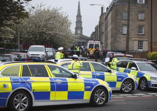 Police sealed off the area around Persevere Court, Leith, in the search for Faris al-Khoris bomb materials. Picture: Toby Williams