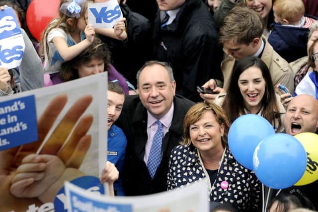 Alex Salmond and Fiona Hyslop on the campaign trail in Linlithgow was one of the ex-first minister's 'greatest moments'. Picture: Michael Gillen