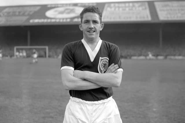 Dave Mackay, pictured in October 1958 as Scotland captain. Picture: PA