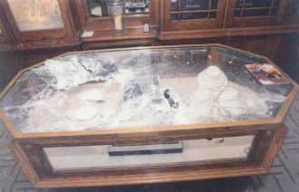 Smashed display cases. Picture: Crown Office