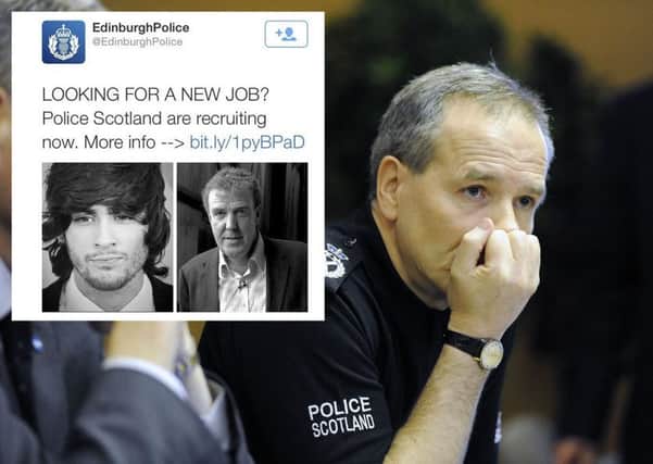 The tweet comes after a rough week for Police Scotland chief Stephen House. Picture: Montage/Michael Gillen