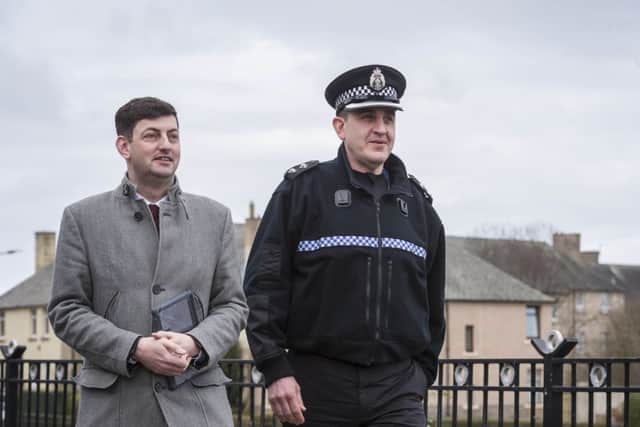 Councillor Cammy Day and Inspector Davie Happs discuss the ongoing Stronger North campaign. Picture: Scott Taylor
