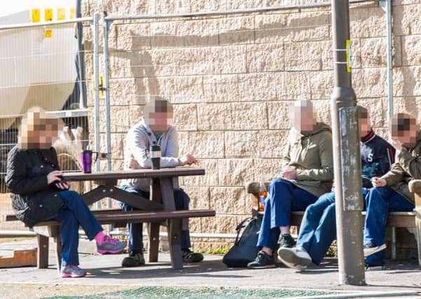 Smokers at the hospital. Picture: Ian Georgeson