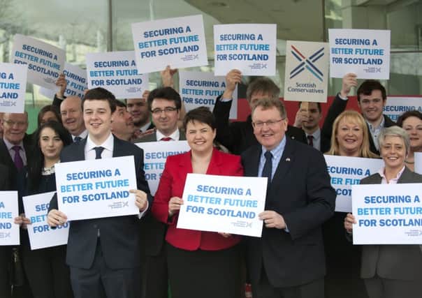 Scottish Tory party leader Ruth Davidson launches the manifesto. Picture: Jane Barlow