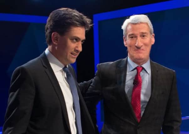 Ed Miliband and Jeremy Paxman during last week's television encounter. Picture: PA