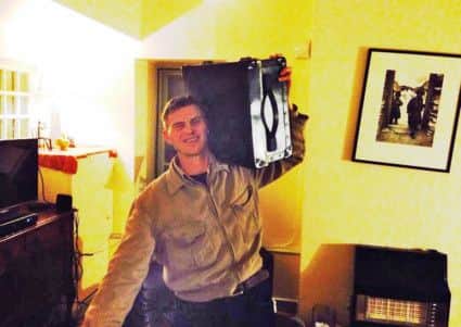 Andy Baillie is a happy man after getting his records back. Picture: Comp