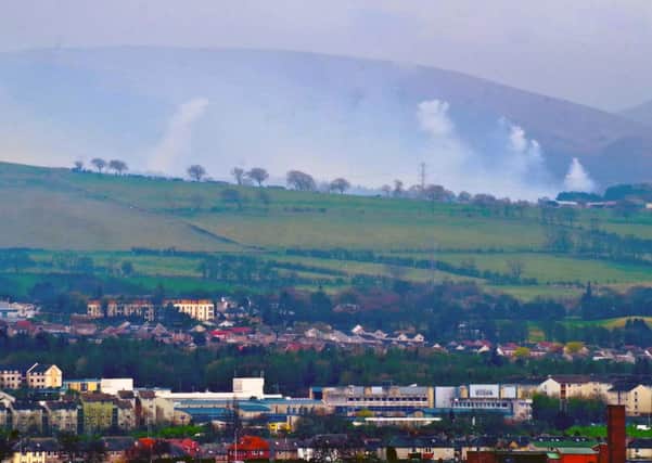 Clouds of smoke were visible on the Pentlands. Picture: John McPartlin