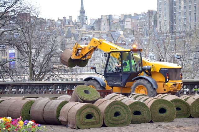 The turf is laid at Princes Street. Picture: Jon Savage
