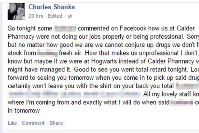 Charles Shank's Facebook rant.