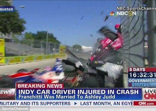 Dario Franchitti's crash at the Houston GP