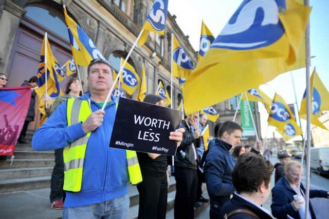 Museum staff on the picket line. Picture: Jane Barlow