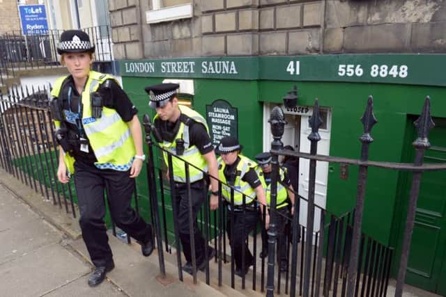 A series of police raids on saunas in 2013, known as Operation Windermere, was seen as signalling the end of Edinburghs traditional pragmatic approach to prostitution. Picture: Phil Wilkinson