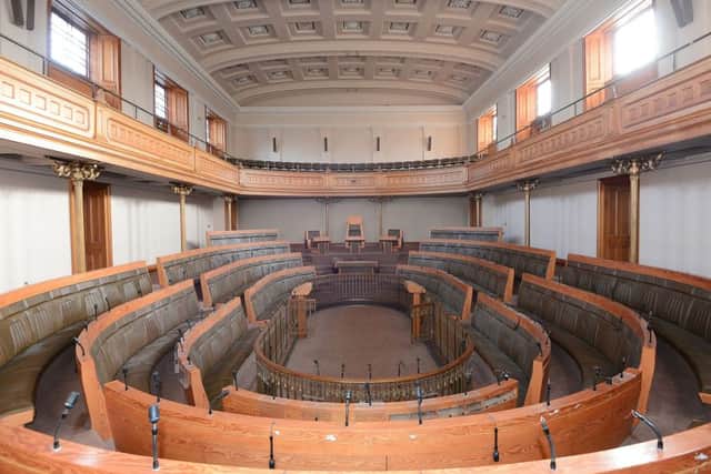 The debating chamber in the Royal High School's Main Building. Picture: Neil Hanna