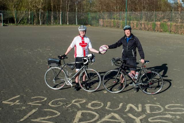 Graeme Bruce, left, and Phil Smith will cycle 1000 miles over 12 days. Picture: Ian Georgeson