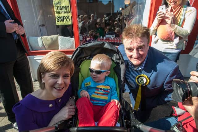 Nicola Sturgeon with Tommy Sheppard in Porty. Picture: Andrew O'Brien