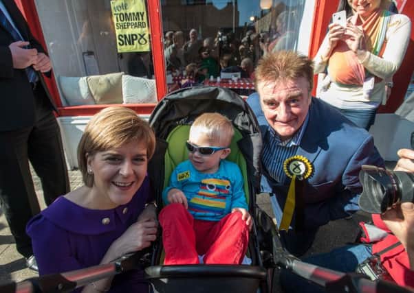 Nicola Sturgeon with Tommy Sheppard in Porty. Picture: Andrew O'Brien