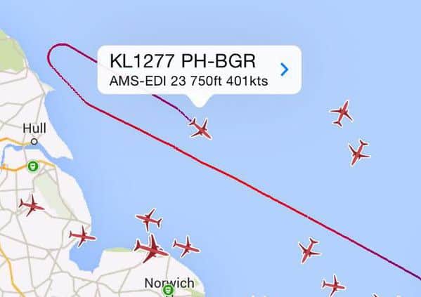 The flight turned back to Amsterdam. Picture: Comp