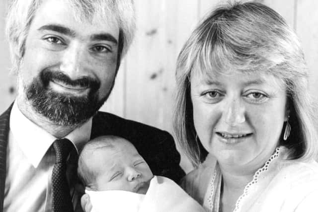 Alistair Darling pictured with his wife Margaret and newborn son Calum, June 24 1988.