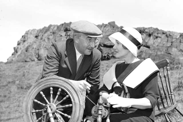 Battle of the Sexes was filmed in Edinburgh in 1959 - stars Peter Sellers and Constance Cummings with a spinning wheel at Arthur's Seat (which doubled for the Western Isles in the film!)