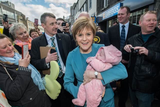 Nicola Sturgeon on the campaign trail in Musselburgh. Picture: Andrew O'Brien