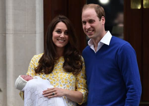 Wiliam and Kate show off their newly-born daughter, who has been named Charlotte. Picture: GETTY