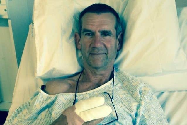 Labour activist Colin Hamilton in hospital. Picture: Comp