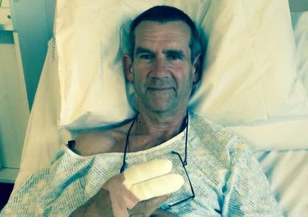 Labour activist Colin Hamilton in hospital. Picture: Comp