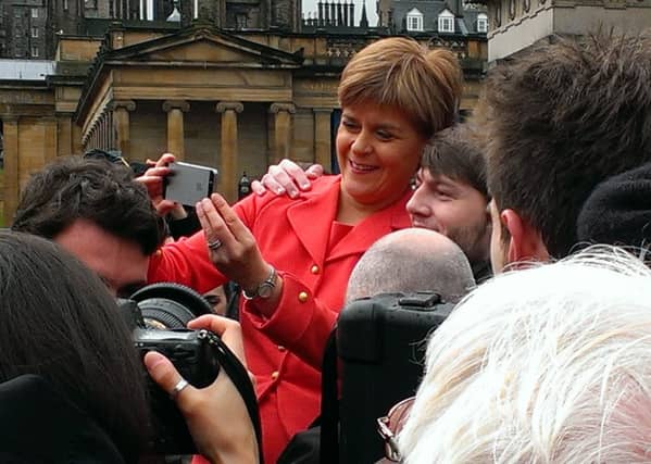 Nicola Sturgeon meets residents in Edinburgh. Picture: Ian Swanson