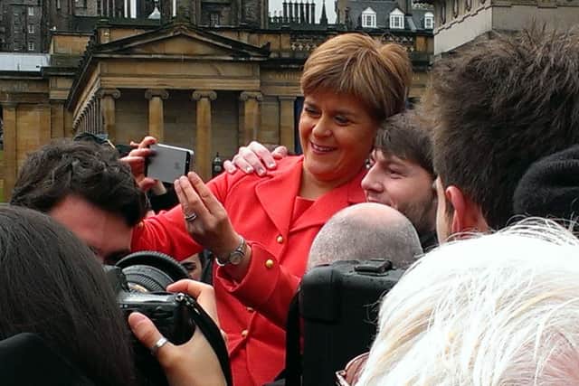 Nicola Sturgeon meets residents in Edinburgh. Picture: Ian Swanson