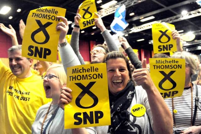 SNP supporters in Edinburgh. Pic: Lisa Ferguson