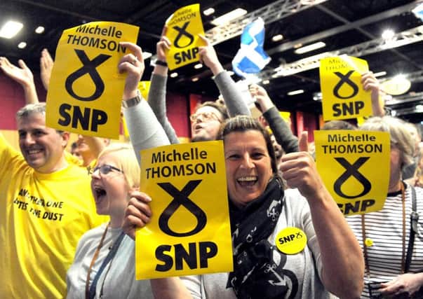 SNP supporters in Edinburgh. Pic: Lisa Ferguson