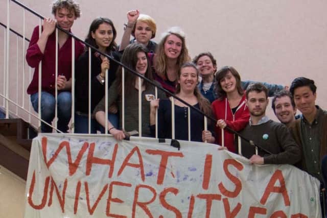 The students occupy Charles Stewart House. Picture: Comp