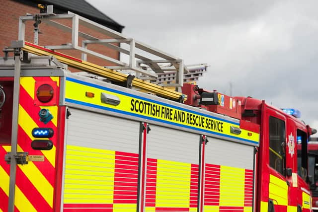 Firefighters are tackling the blaze on Ingliston Road. Picture: John Devlin