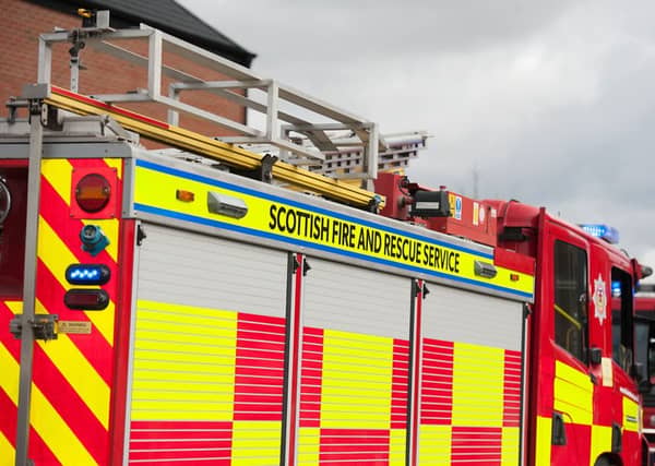 Firefighters are tackling the blaze on Ingliston Road. Picture: John Devlin