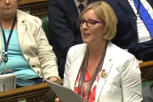 Hannah Bardell makes her maiden speech in the House of Commons. Picture: Parliamentlive.tv