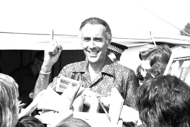 Christopher Lee pictured in Dalmahoy, 1975. Picture: TSPL