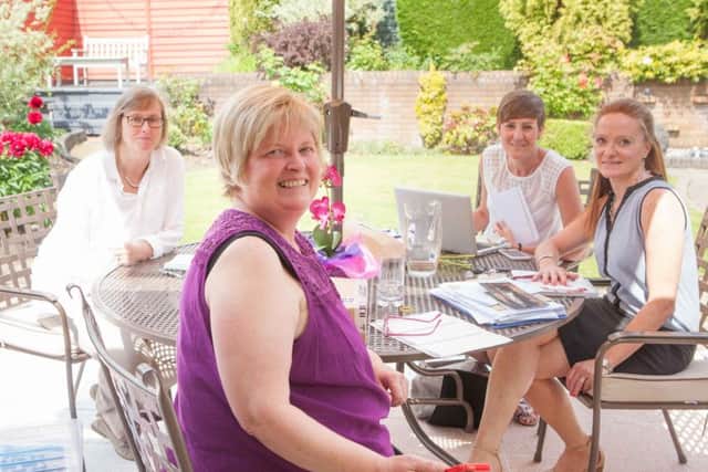 Lynne McNicoll with her fundraising team - Karen Falconer, Shonagh Byrne and Anne McMenigall. Picture: Toby Williams