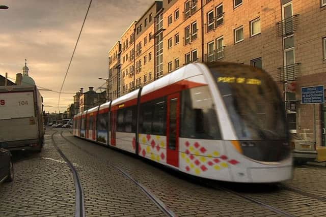An artist's impression of a tram en route to Ocean Terminal