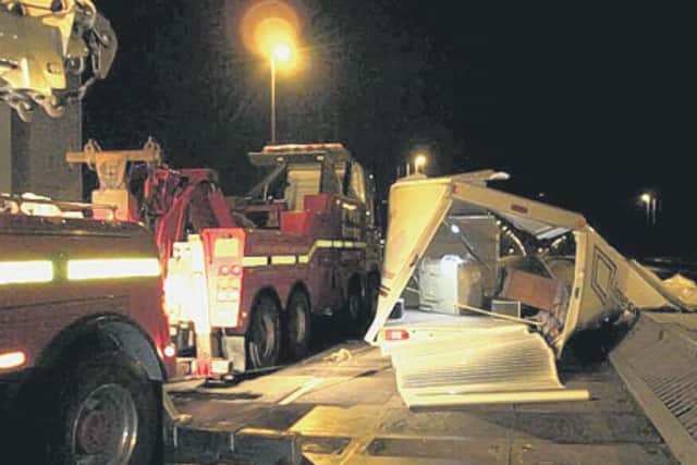 McQueens van blew over as he tried to cross the bridge in 91mph winds