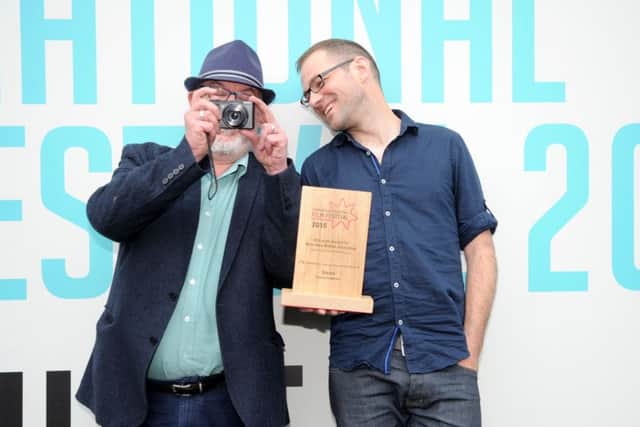 Ainslie Henderson with Barry Purves, left, who presented him with his award. Picture: Jane Barlow