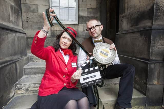 The Reel Edinburgh Tour guides, Laverne Edmonds and Mark Kydd. Picture: Malcolm McCurrach