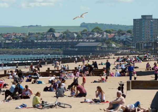 A packed Portobello beach on a sunny day. Picture: Phil Wilkinson