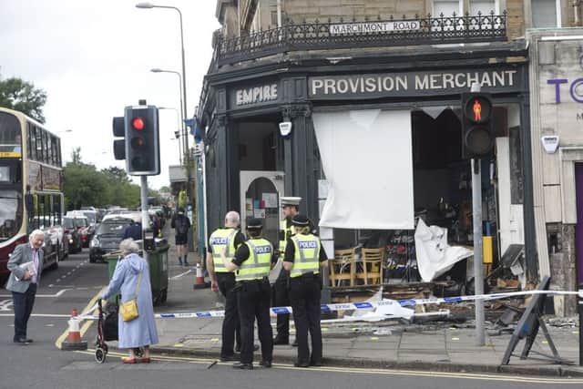 The scene of the crash at the Empire Cafe. Picture: Greg Macvean