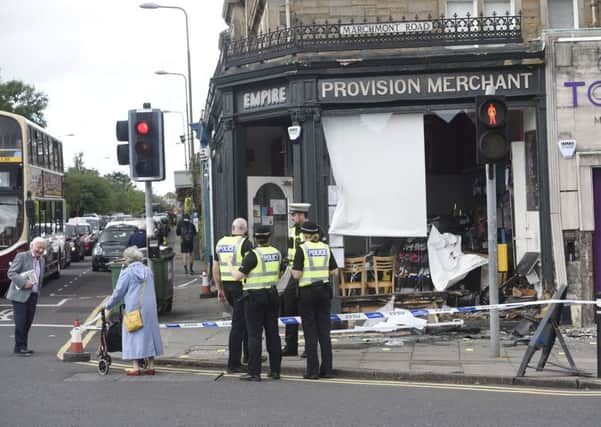 The scene of the crash at the Empire Cafe. Picture: Greg Macvean