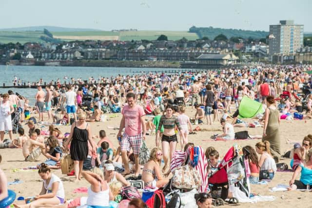 Police were concerned about numbers flocking to Portobello beach. Picture: Ian Georgeson