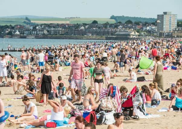 Police were concerned about numbers flocking to Portobello beach. Picture: Ian Georgeson